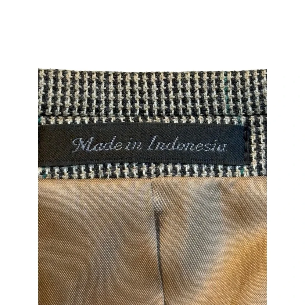 Chaps Sport Coat Mens 48R Brown Plaid‎ 100% Lambs Wool Two Button Blazer